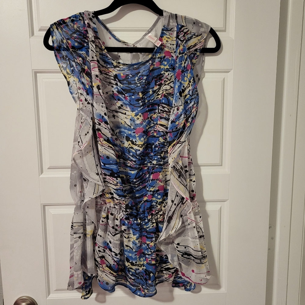 paint splatter blouse